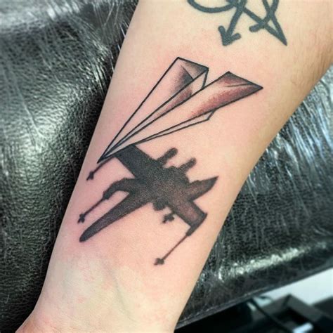 Paper Airplane Fighter Jet Tattoo