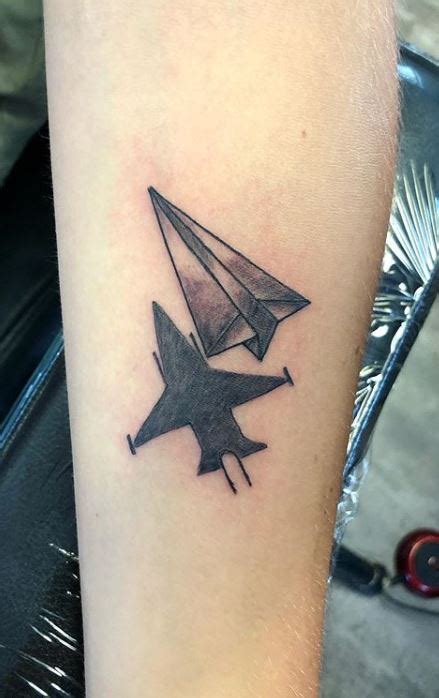 Paper Airplane Jet Tattoo