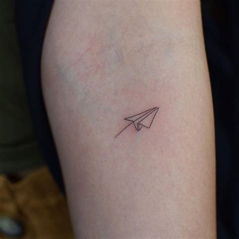 Paper Airplane Line Tattoo