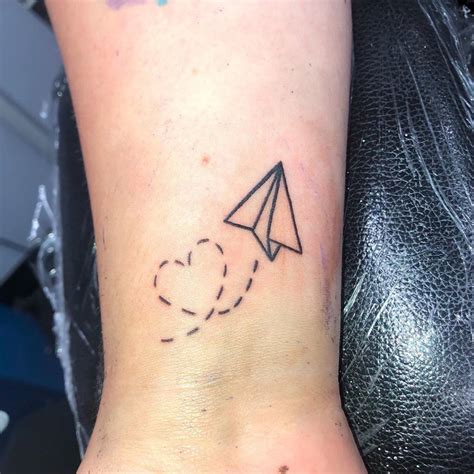 Paper Airplane Tattoo Template