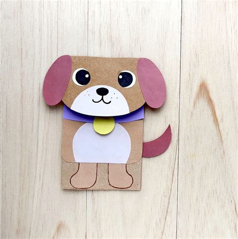 Paper Bag Dog Puppet Template