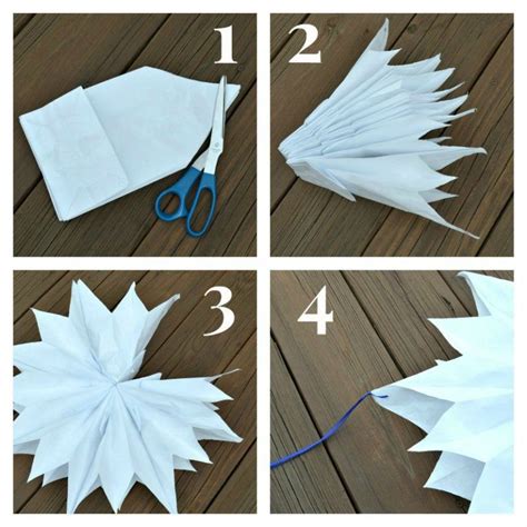Paper Bag Snowflakes Template