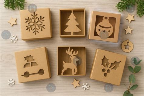 Paper Cut Christmas Gift Box SVG Bundle