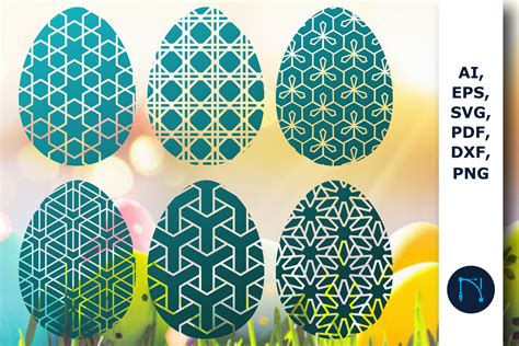 Paper Cut Easter Egg Element SVG Bundle