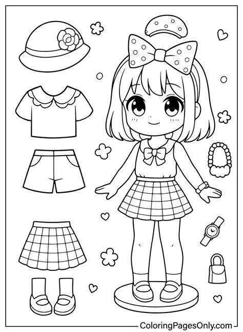 Paper Doll Coloring Page