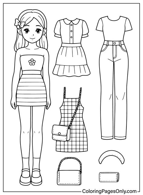 Paper Dolls Coloring Pages