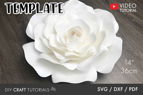 Download Paper Flower Template SVG DIY/ Paper Commercial Use DXF Files