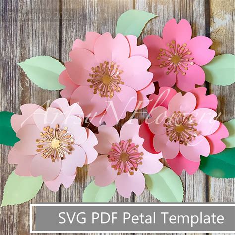 Download Paper Flower Template SVG DIY/ Paper Crafts