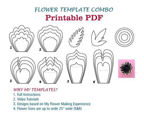 Paper Flower Templates and Tutorials