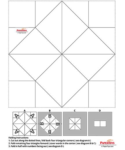 Paper Fortune Teller Template Editable Free