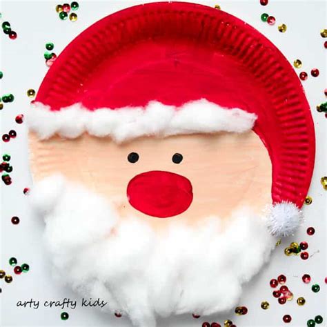 Paper Plate Santa Crafts