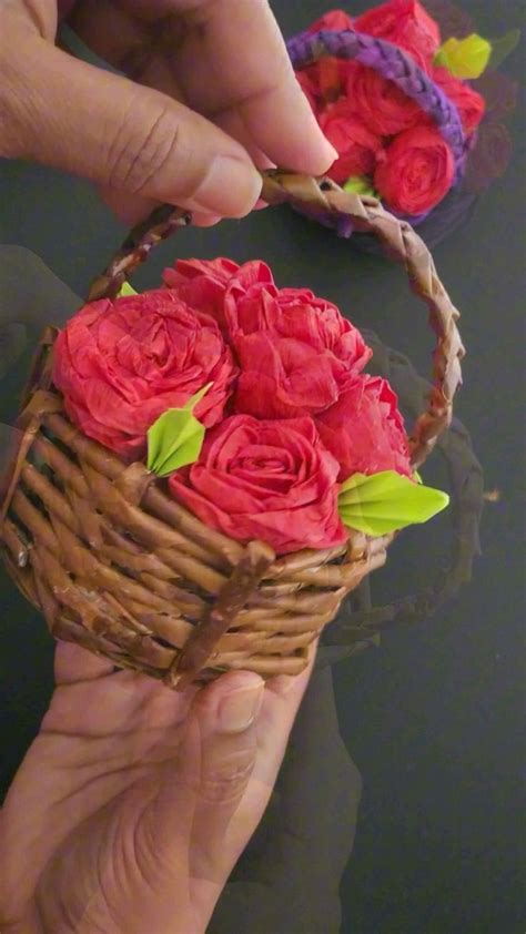 Papercraft Flower Basket Making