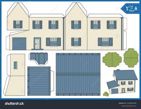 Papercraft House Cut Out Coloring Pages