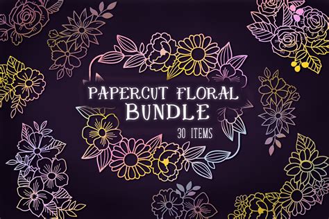 Download Papercut Floral Bundle Easy Edite