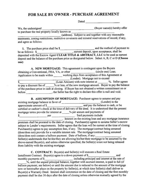 Paperwork For Selling A House By Owner Template