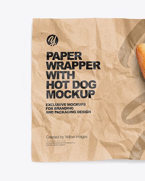 Papper Wrapper With Hot Dog Mockup