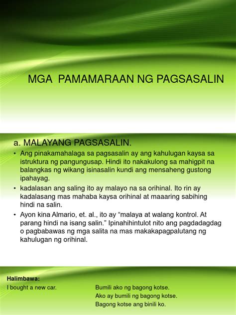 Paraan ng Pagsasalin