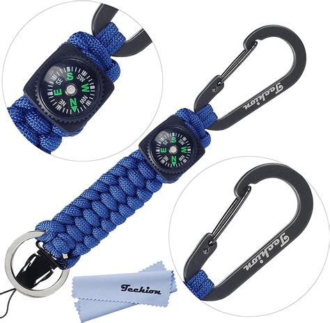Paracord keychain with a compass