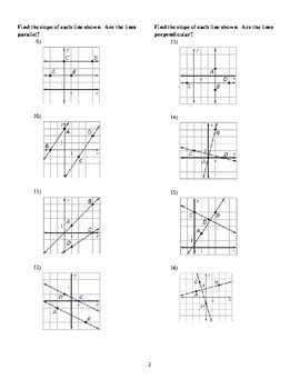 Parallel And Perpendicular Lines Slope Worksheet
