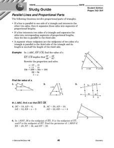 Parallel Lines And Proportional Parts Worksheet Answers