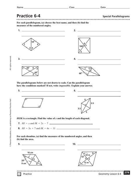 Parallelogram Puzzle Worksheet Answer Key