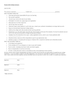 Free Student Contracts Templates Printable Templates