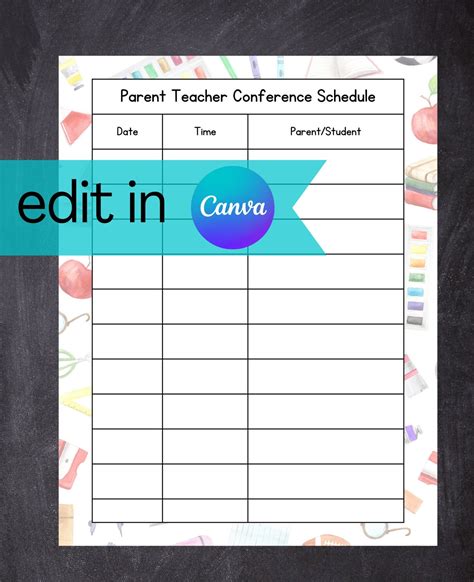 Parent/Teacher Conference SignUp Printables & Template for