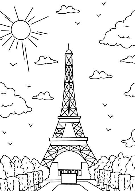 Paris Coloring Page