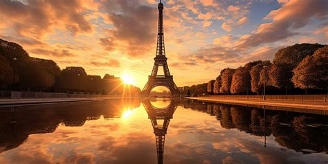 Paris Eiffel Tower at sunset