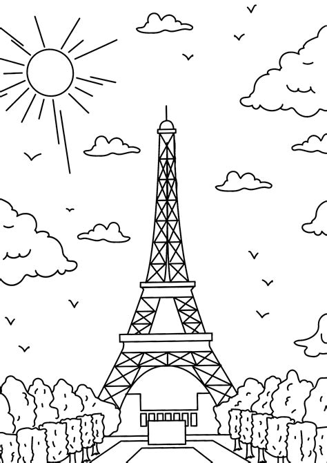 Paris France Coloring Pages