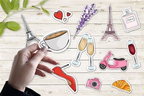 Download Paris Printable Hand Drawn Stickers. Images
