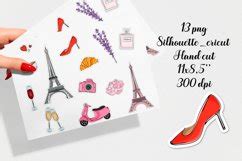 Download Paris Printable Hand Drawn Stickers. Silhouette