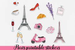 Download Paris Printable Hand Drawn Stickers. for Cricut Machine