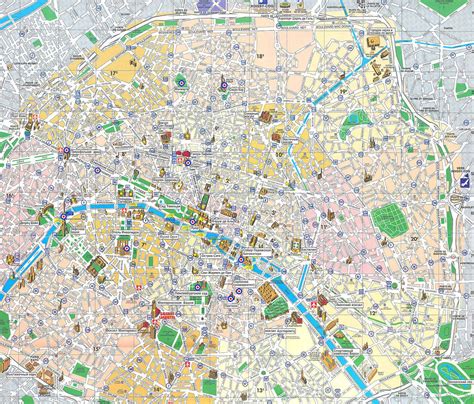 Streets of Paris map Map of Streets of Paris (France)