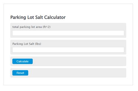 Effortlessly Calculate Parking Lot Salt Needed with our Innovative Calculator Tool