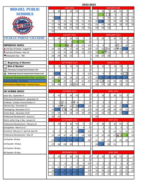 Parkview Elementary Calendar