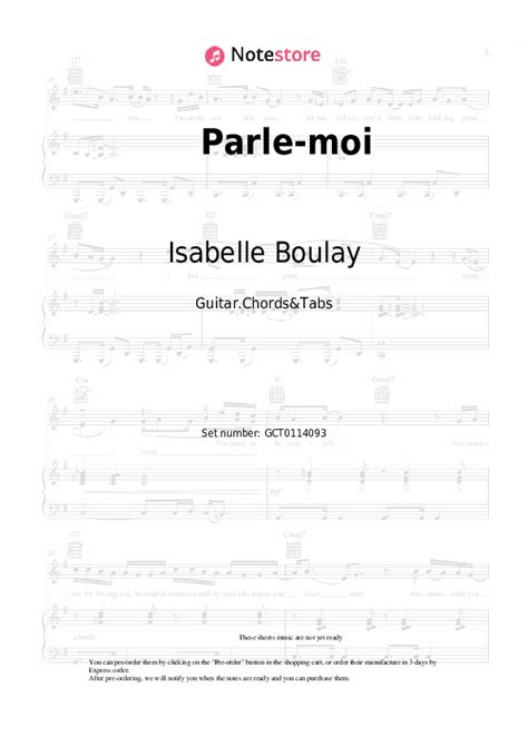 Parle Moi Isabelle Boulay Chords