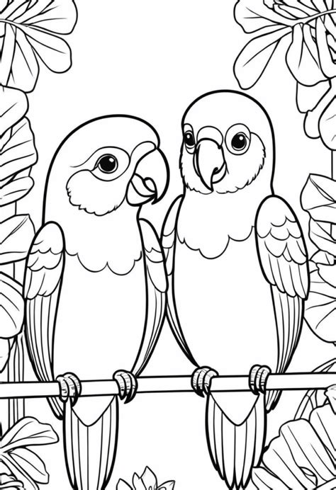 Parrots Coloring Pages