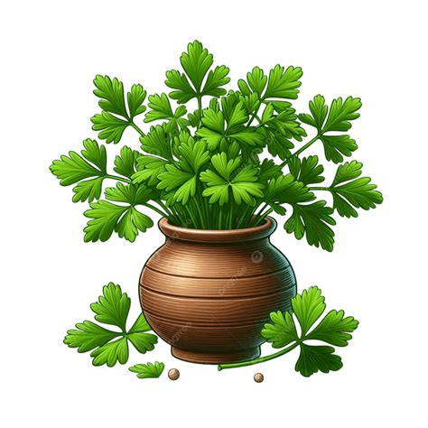 Parsley In Pot 3D PNG