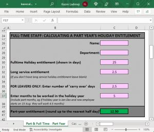 Part-Time Holiday Calculator