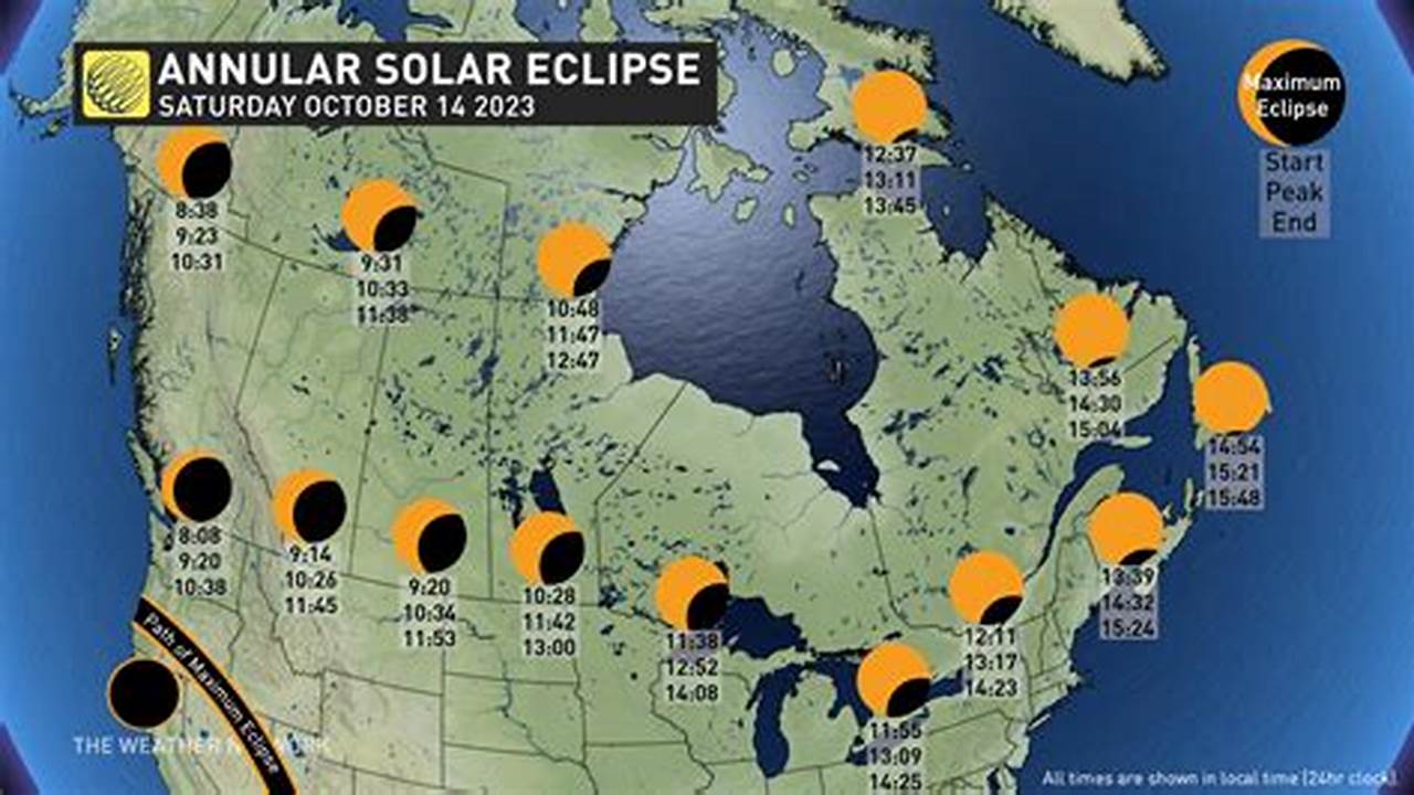 Partial Solar Eclipse In Toronto, Ontario., 2024