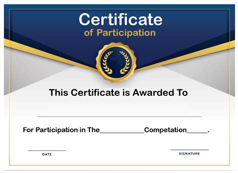 Training Participation Certificate Template Certificate of