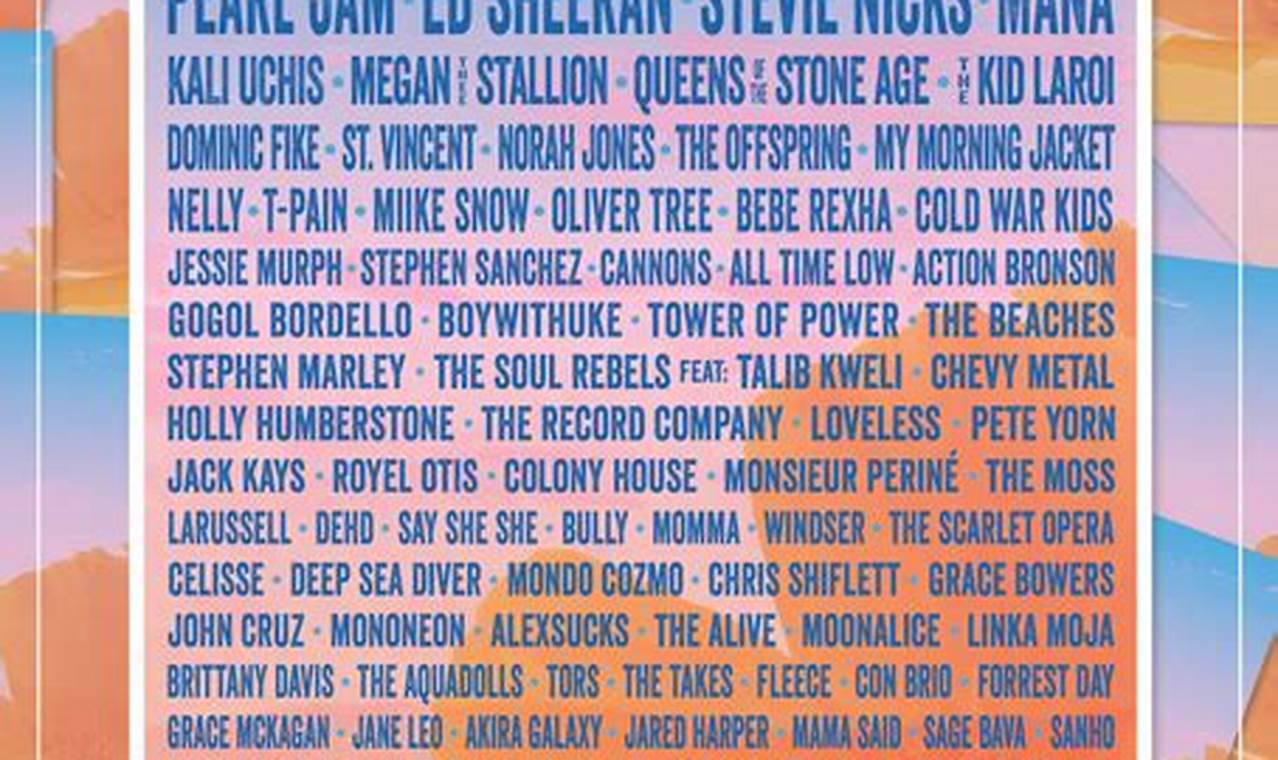 Participation Lineup For 2024 Bottlerock