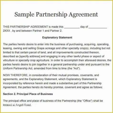 Partnership Agreement - 9+ Free PDF , Doc Download
