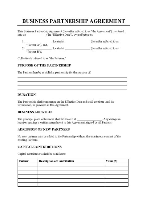 Partnership Transfer Agreement Template | PDF Template