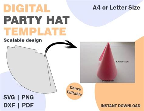 Download Party Hat Template SVG File - SVG Design Commercial Use DXF Files
