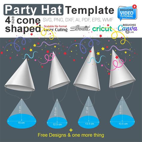 Download Party Hat Template SVG File - SVG Design for Cricut Machine