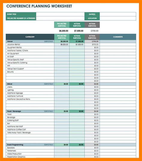 Party Planning Excel Template