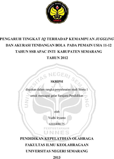 Pasing Grade 2024 Pendidikan Kepelatihan Olahraga Universitas Negeri Semarang