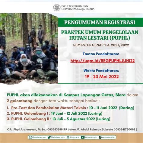Pasing Grade 2024 D3 Pengelolaan Hutan UGM Yogyakarta